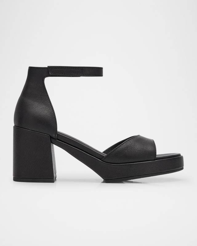Nava Leather Grip-Strap Platform Sandals